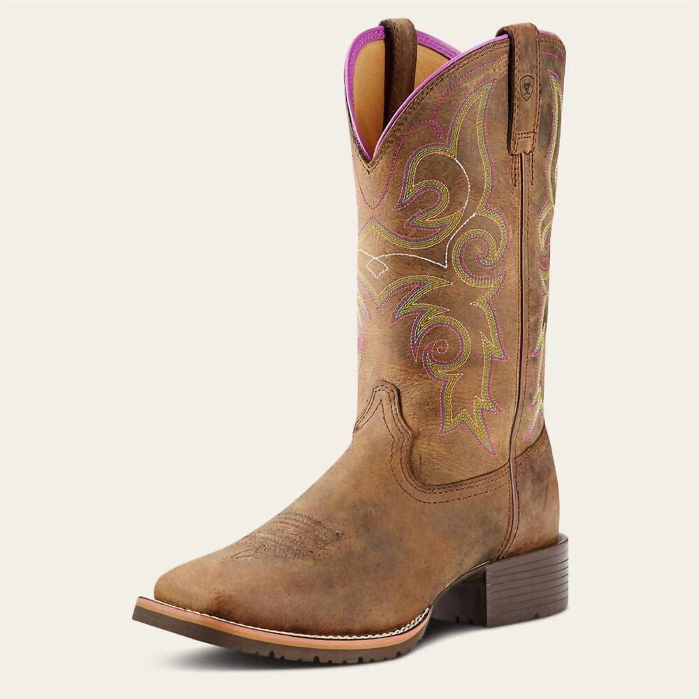 NEW ARIAT women's hybrid rancher western boots in distressed brown